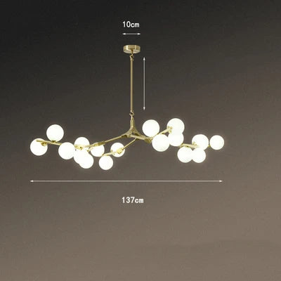 Branch chandelier with a short 5.9 in (15 cm) hanging rod