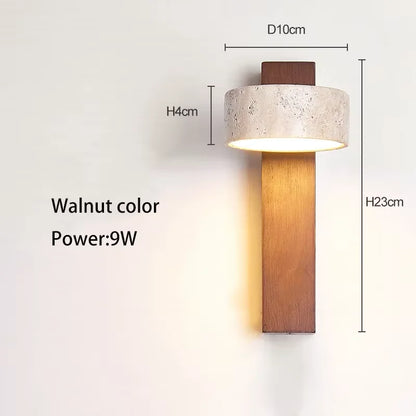 Wabi-Sabi Travertine Rotatable Wall Sconce