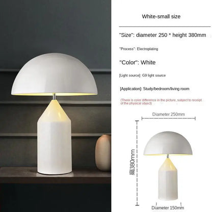 Luxury gold Nordic table lamp switched off showing clean white form