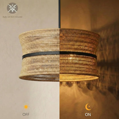 Boho Rattan 4 Light Chandelier