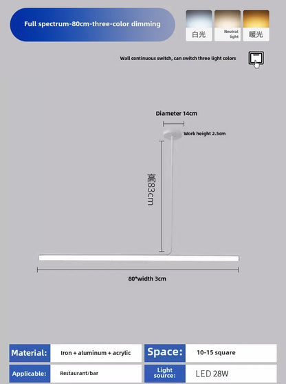 Aluminum Line Tube Pendant Light