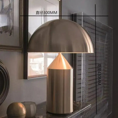 Nordic gold lamp AU plug variant overhead view showing shade position