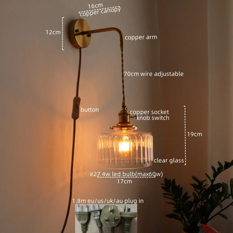 Green Copper LED Wall Sconce