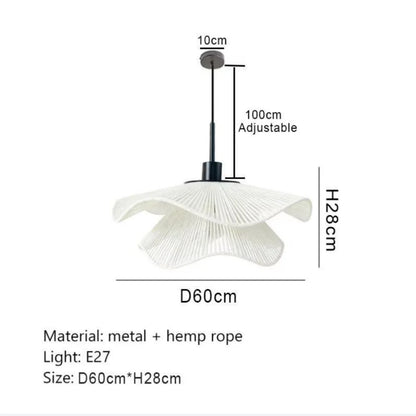 Rope shade chandelier in the 50 centimetre size wired for 85 to 265V