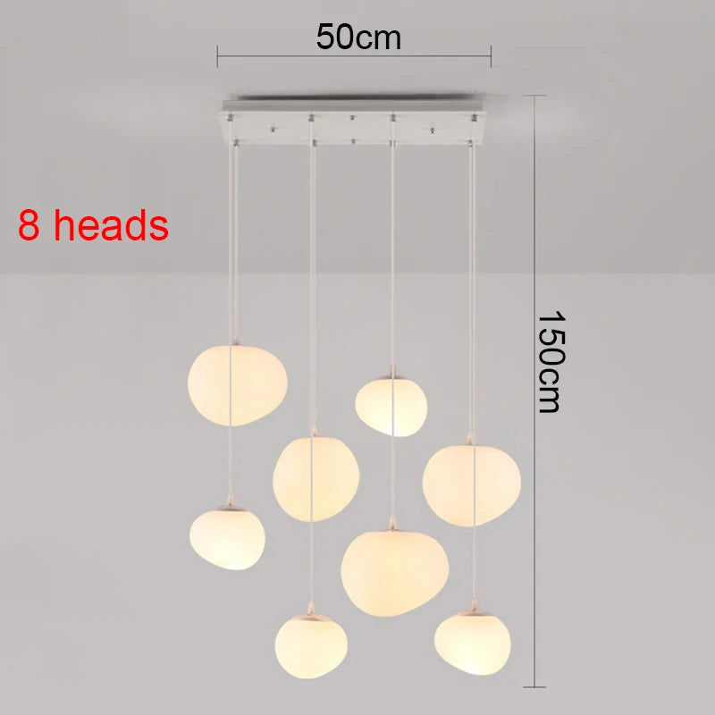 Remote dimming acrylic chandelier adjusting its color temperature