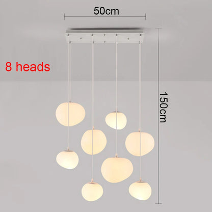 Remote dimming acrylic chandelier adjusting its color temperature