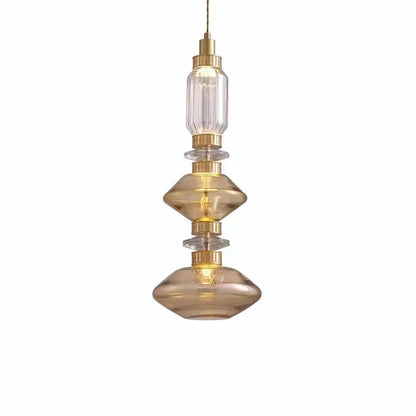 Amber Glass LED Chandelier