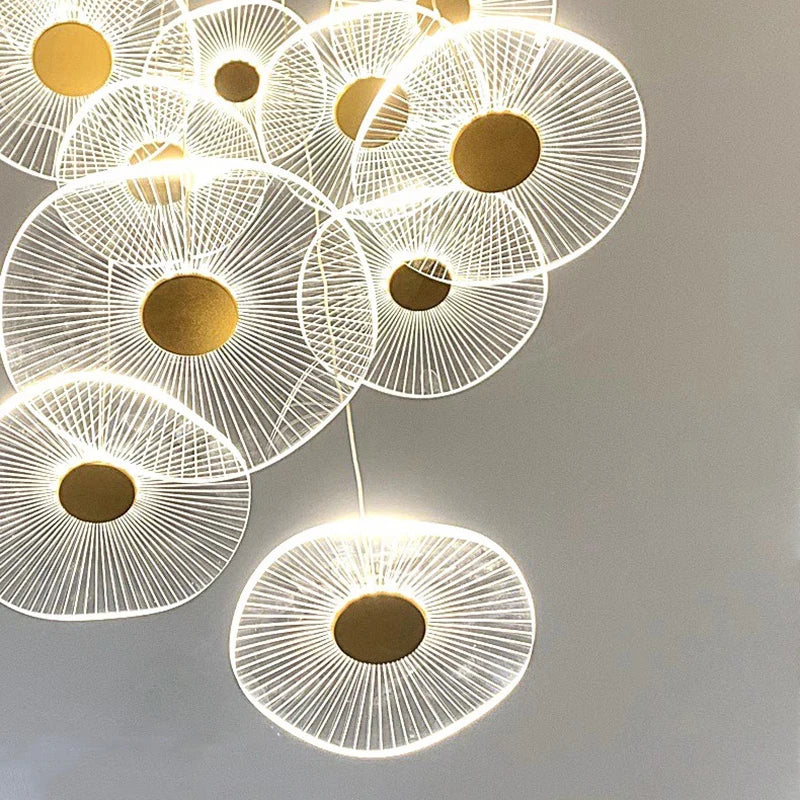 Ten head cascade chandelier with a 78.7 in (200 cm) adjustable drop