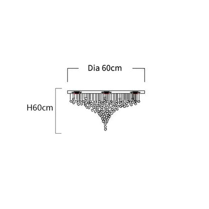 Green crystal stone chandelier at 47.2 in across, remote controlled