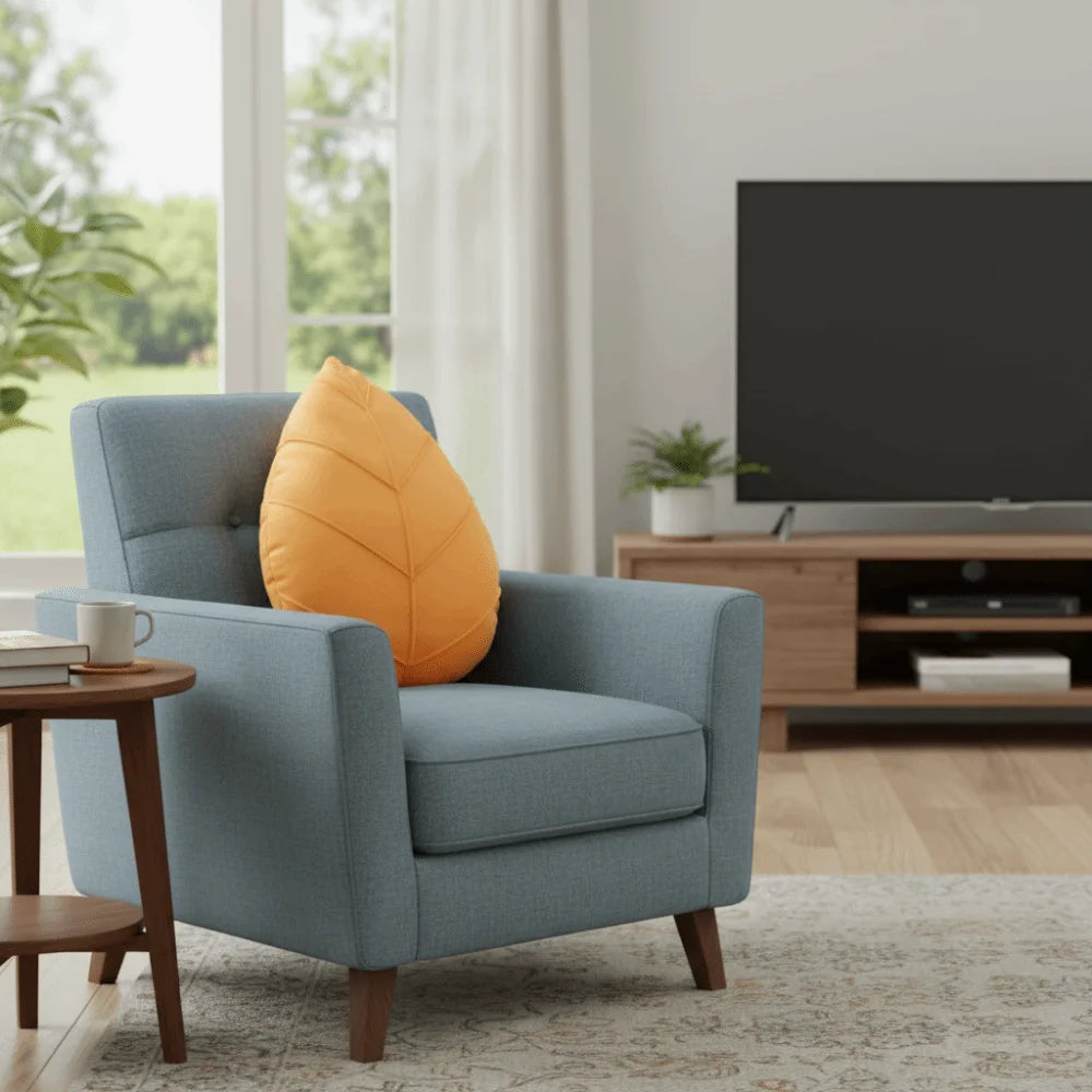 3D Leaf Shaped Decorative Pillow — styling detail