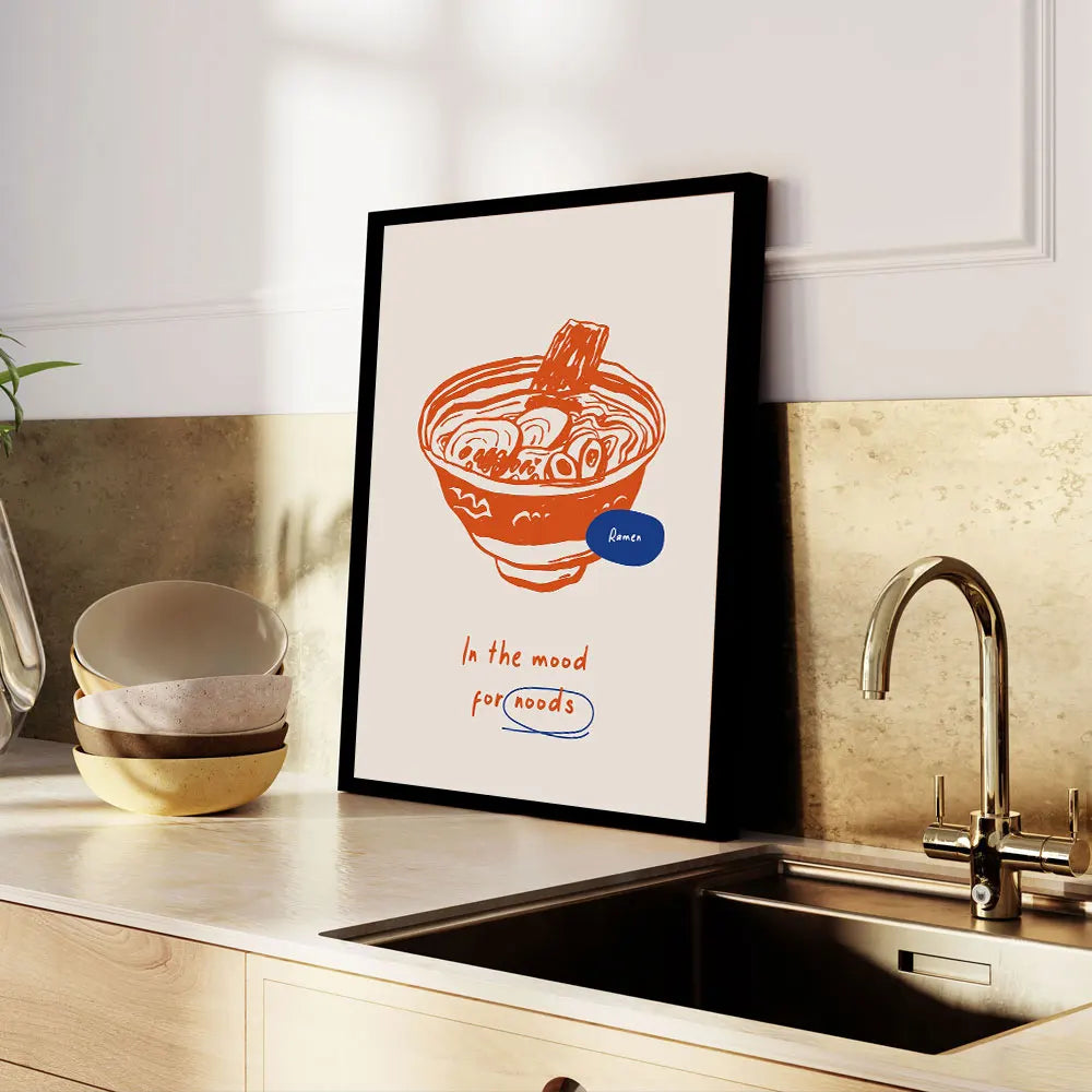 Japanese Ramen Cat Anime Canvas Wall Art