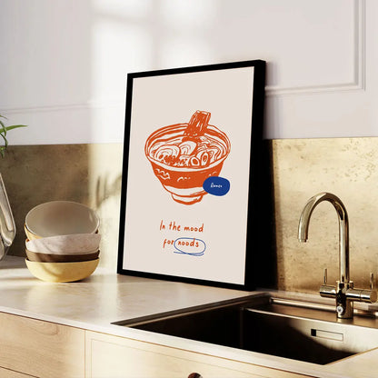 Japanese Ramen Cat Anime Canvas Wall Art