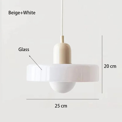 Retro glass shade chandelier on a self contained ceiling fitting
