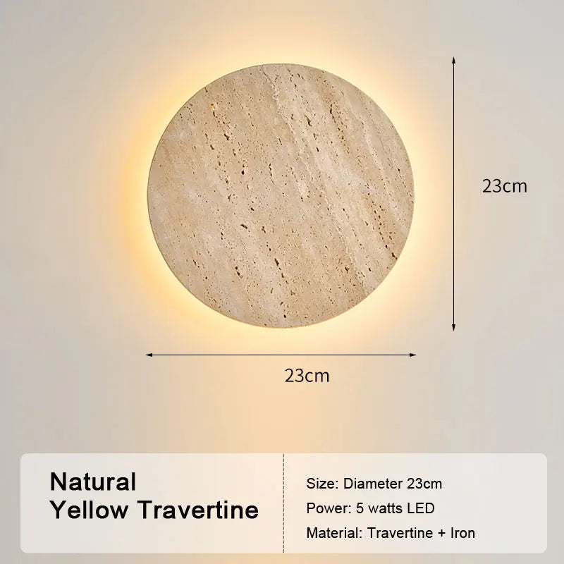 LED Travertine Stone Wall Sconce