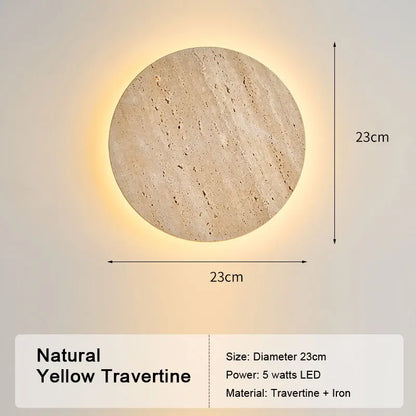LED Travertine Stone Wall Sconce