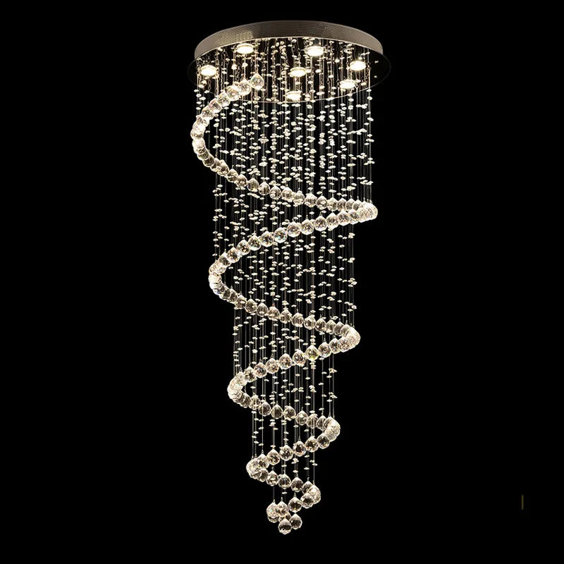 Flush mounted spiral chandelier with an iron finished metal shade