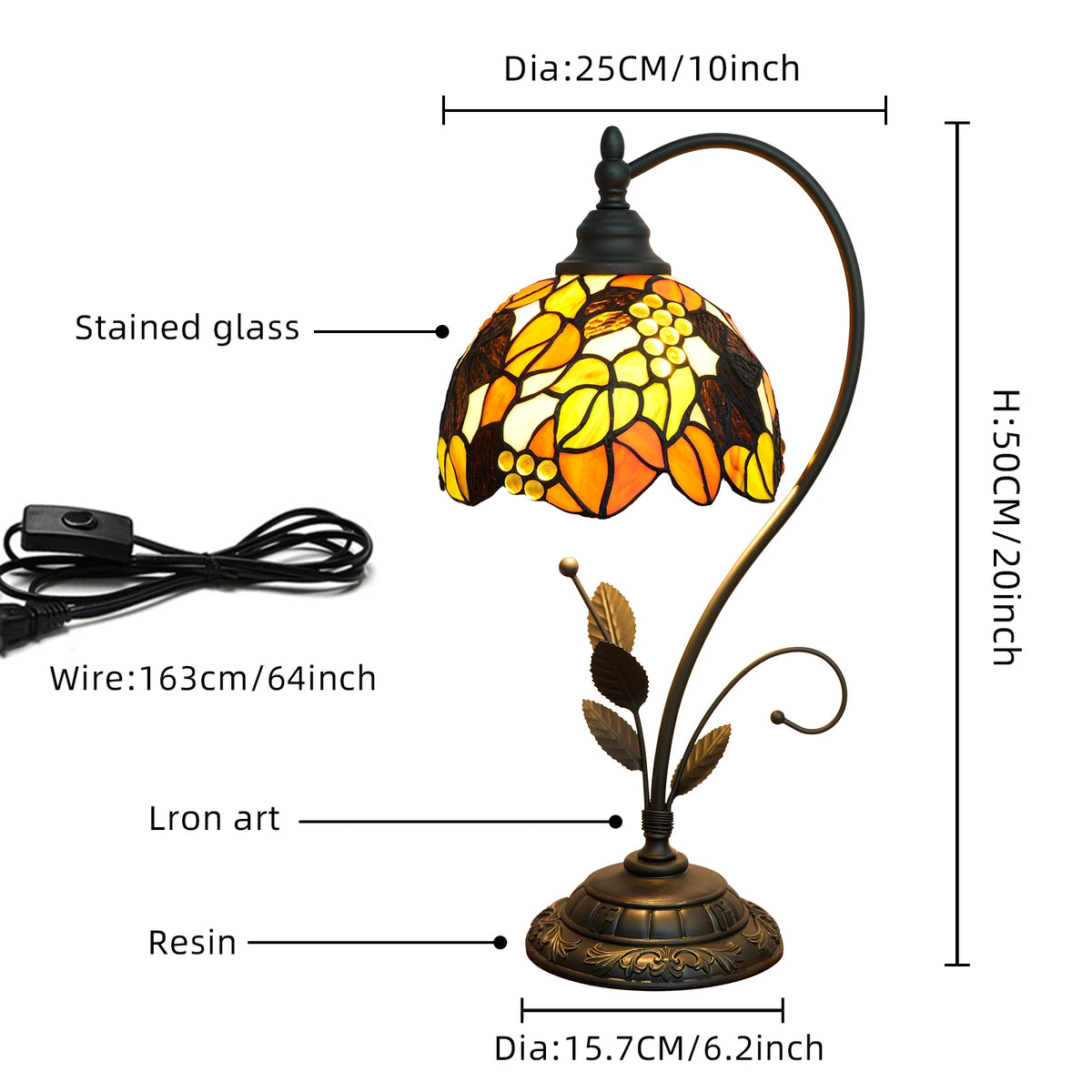 Three botanical glass lamp variants monstera maple sakura displayed