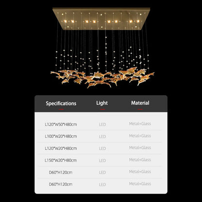 Maple Leaf Glass Chandelier