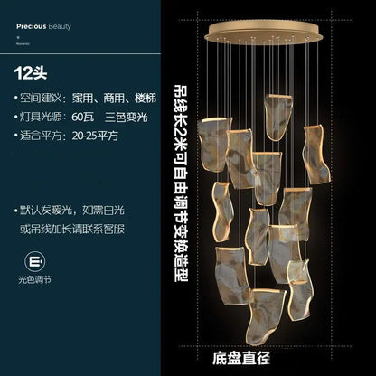 Flush mounted streamer chandelier with E26 LED bulbs included