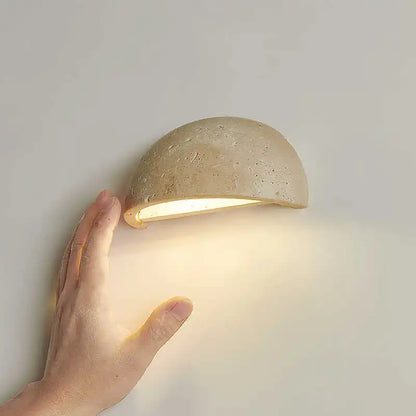 stone wall sconce, front view on white background