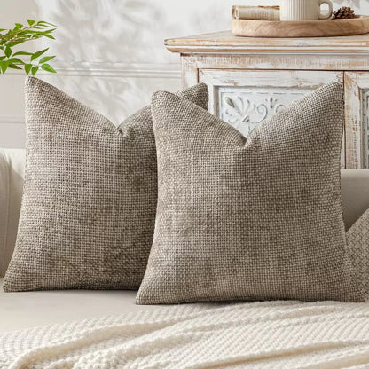 Cross-Stitch Chenille Pillow Cover