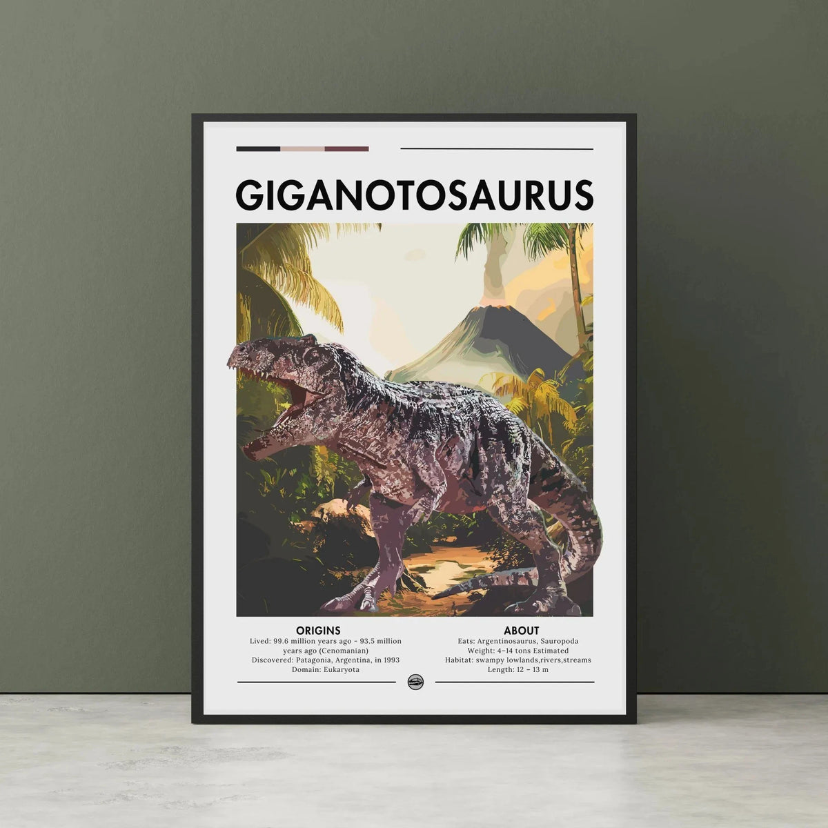 Dinosaur Spinosaurus Prehistoric Canvas Wall Art Poster