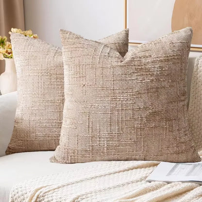 Bamboo Texture Chenille Pillow Cover — styling detail