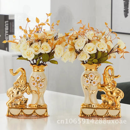 Swan pair ceramic art vase modern minimalist living room décor