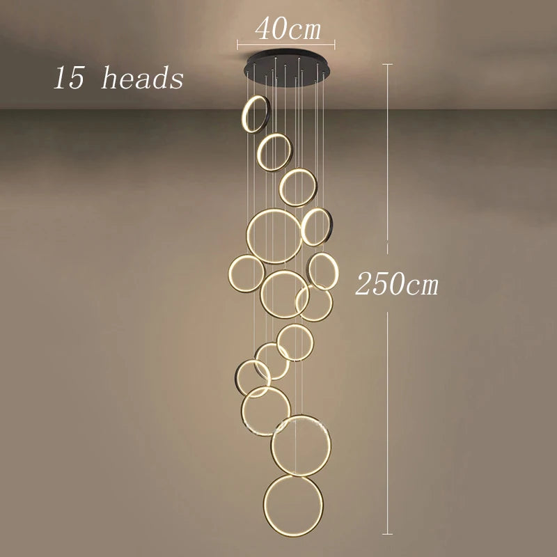 Nine head chandelier, 11.8 in across, with a 59.1 in cord drop