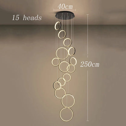 Nine head chandelier, 11.8 in across, with a 59.1 in cord drop