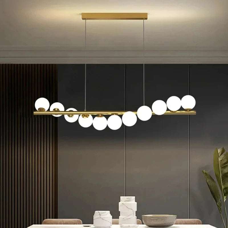 Eleven head glass bubble chandelier with festoon base LED bulbs included