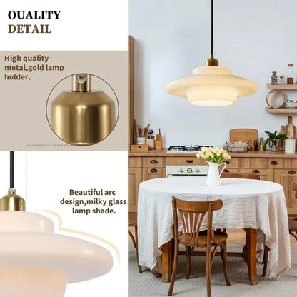 Cream Glass Art Pendant Light