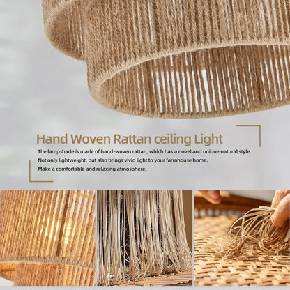 Hemp Rope Drum Shade Pendant