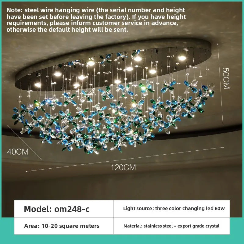 Golden chandelier, 120 cm long by 50 cm high, with GU10 lamp holders