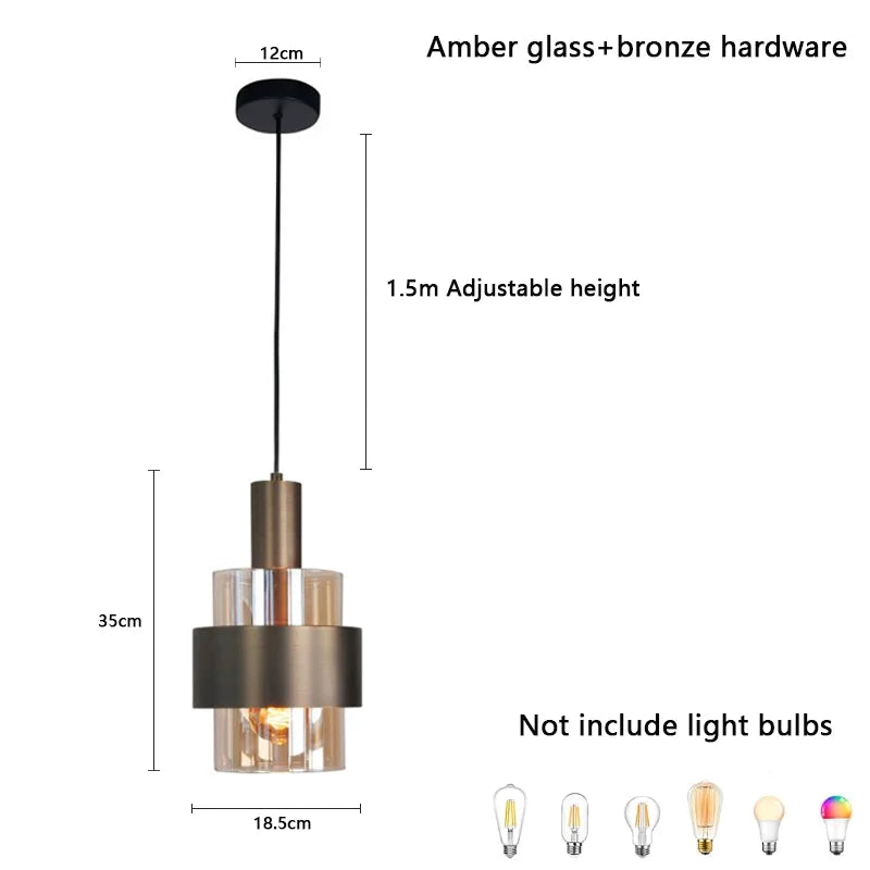Cylinder Glass Pendant Light