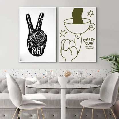 Retro Rock Hand Graphic Canvas Wall Art