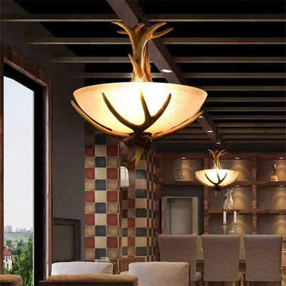 Resin Deer Antler Pendant Light