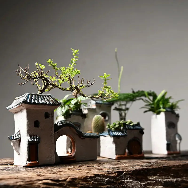 Huizhou ceramic flower pot courtyard aquascape ornament