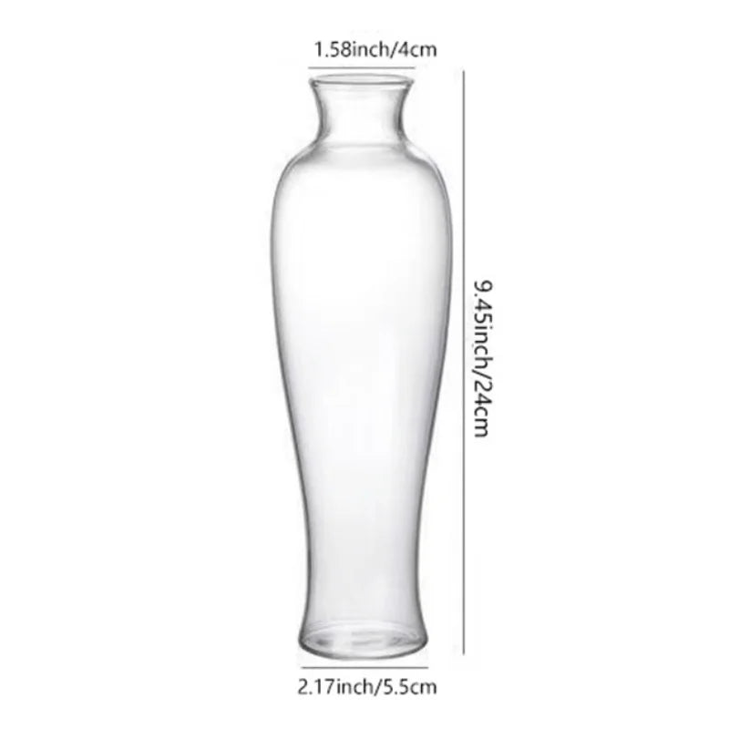 Four Zen glass cylinder vase styles arranged as minimalist tabletop grouping