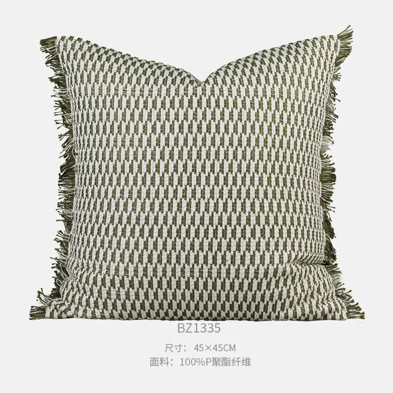 Geometric Jacquard Throw Pillow Cover