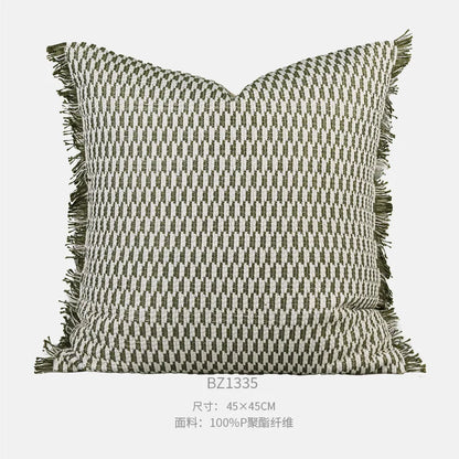 Geometric Jacquard Throw Pillow Cover