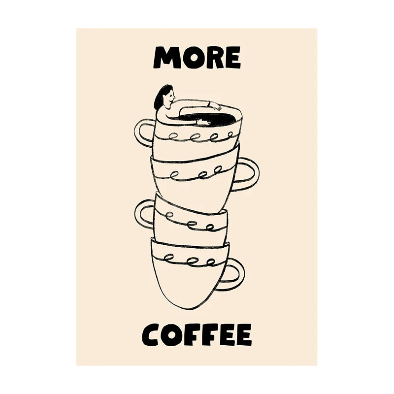 Coffee Diver Trendy Canvas Wall Art Print