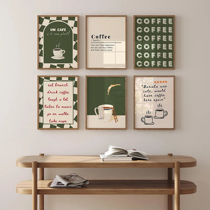 Coffee diver whimsical canvas wall art print — close-up detail view