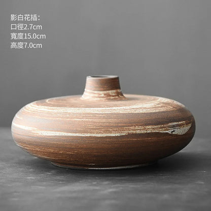 Rough ceramic flower pot zen table centerpiece display