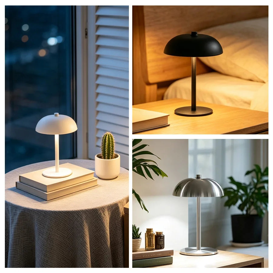 Touch night light four colour variants black white gold silver