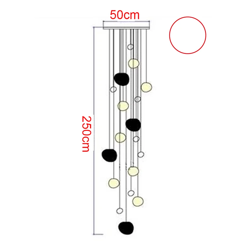 Twelve head long chassis chandelier, 23.6 in long, 78.7 in drop