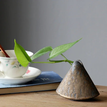 Rough pottery Zen ceramic vase tea ceremony tabletop décor