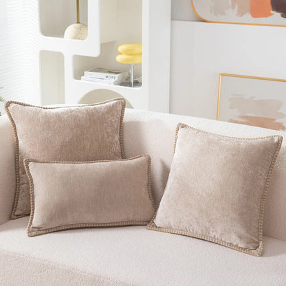 Solid Chenille Throw Pillow Cover — styling detail