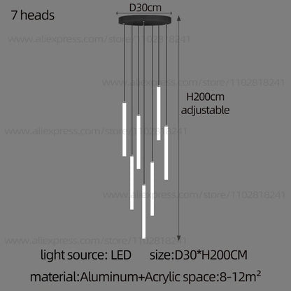 Twenty head strip chandelier, 19.7 in across, with a 157.5 in drop