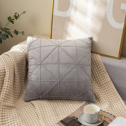 Checkered Velvet Throw Pillow Cover — styling detail